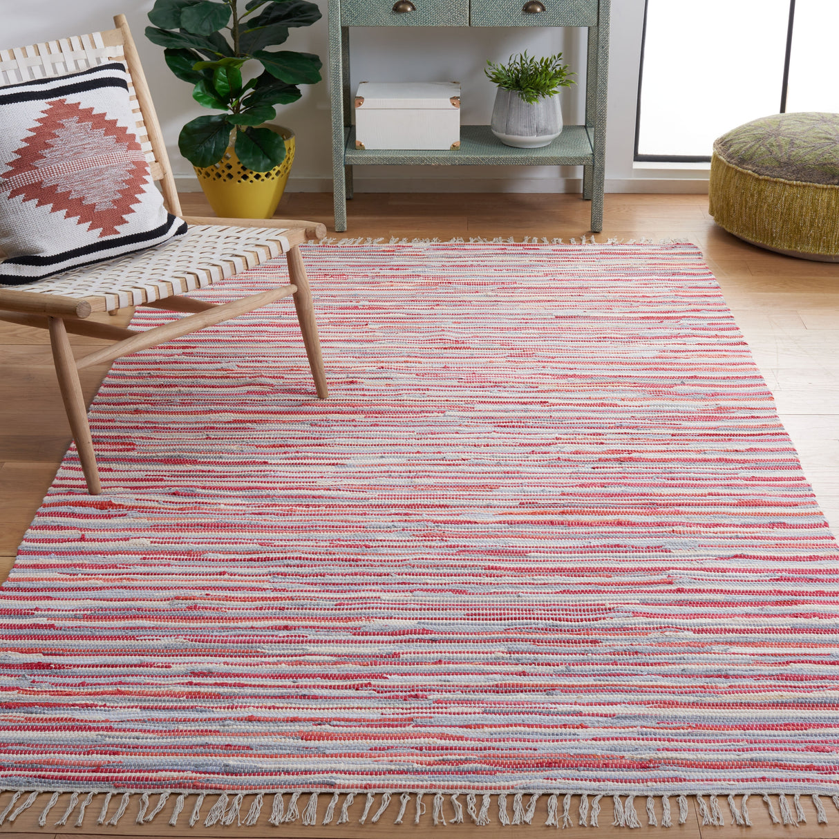 SAFAVIEH Handmade Rag Rug Nya Casual Stripe Cotton Rug