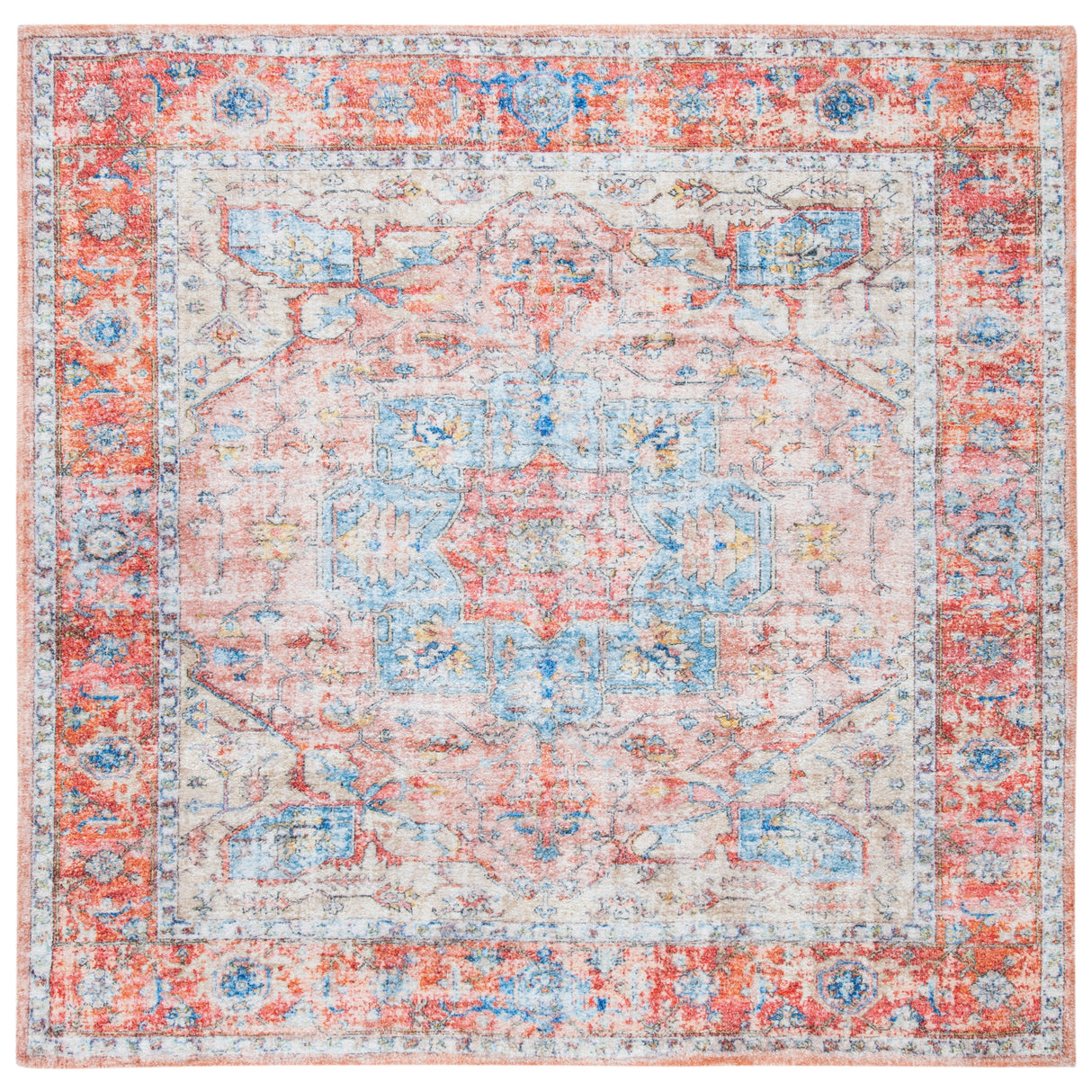 SAFAVIEH Handmade Saffron Mckenna Modern & Contemporary Oriental Rust/Blue Cotton