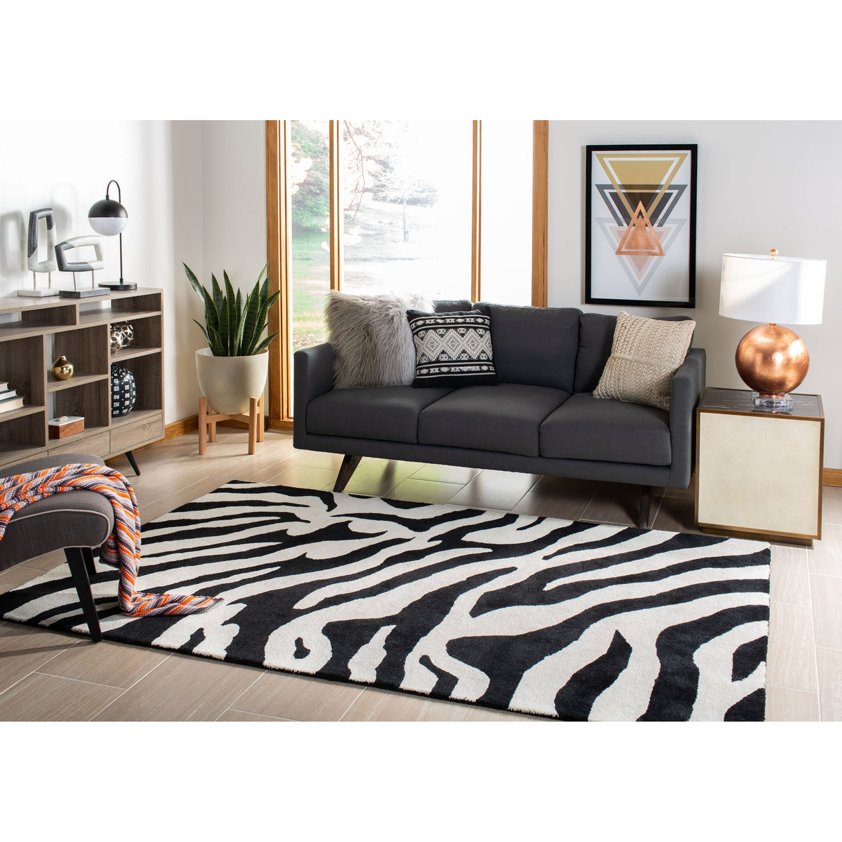 SAFAVIEH Handmade Soho Kasandra Zebra N.Z. Wool Rug