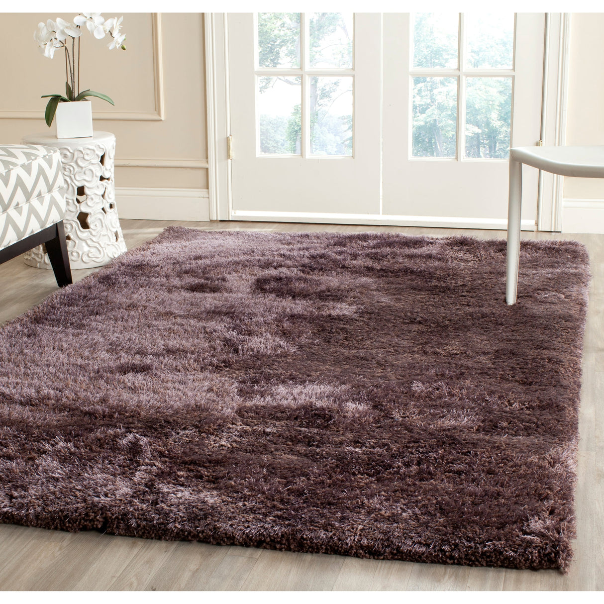 SAFAVIEH Handmade South Beach Jayla Shag Solid Polyester Rug