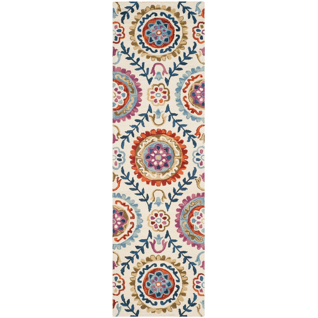 SAFAVIEH Handmade Suzani Bianca Boho Tribal Wool Rug