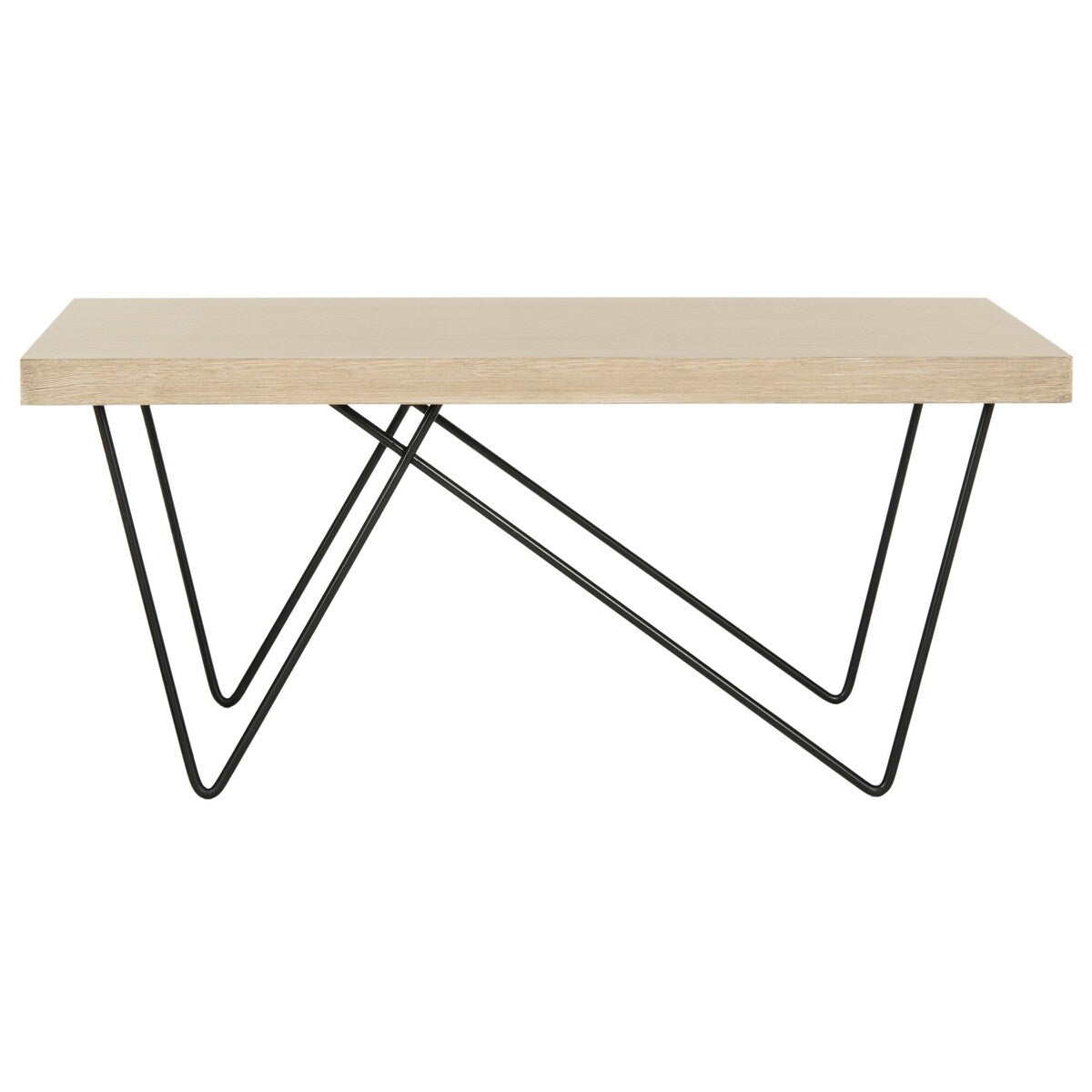 SAFAVIEH Harlene Mid-Century Modern Light Grey / Black Coffee Table - 35.4" x 23.6" x 15.8" - 35Wx24Dx16H