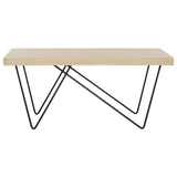 SAFAVIEH Harlene Mid-Century Modern Light Grey / Black Coffee Table - 35.4" x 23.6" x 15.8" - 35Wx24Dx16H