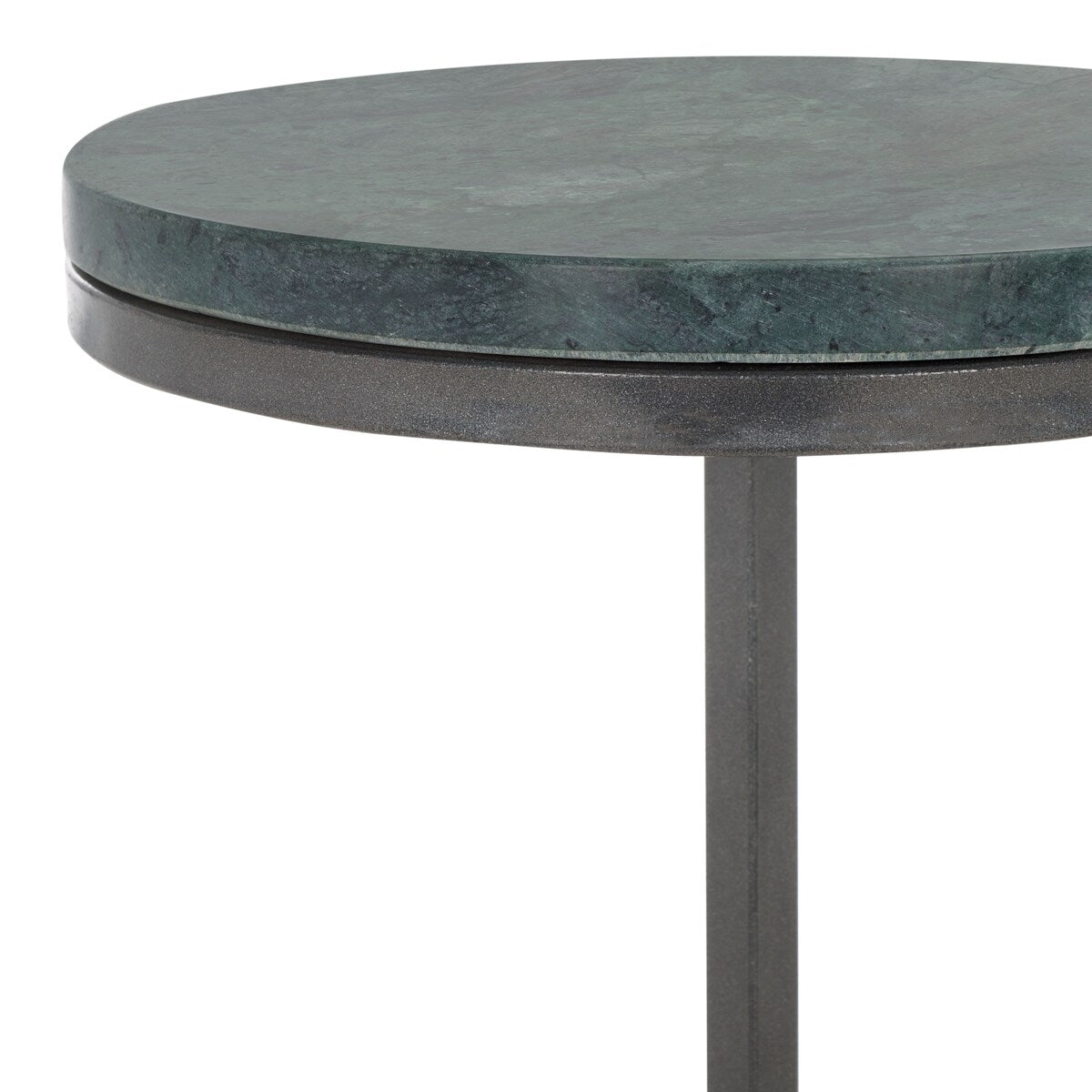 SAFAVIEH Hatsumi Marble Round Top Drink Table (Fully Assembled) - 9 In. W x 9 In. D x 24 In. H - 9Wx9Dx24H