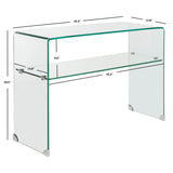 SAFAVIEH Hawa Clear Console Table - 43.3" x 13.8" x 29.5" - 43Wx14Dx30H