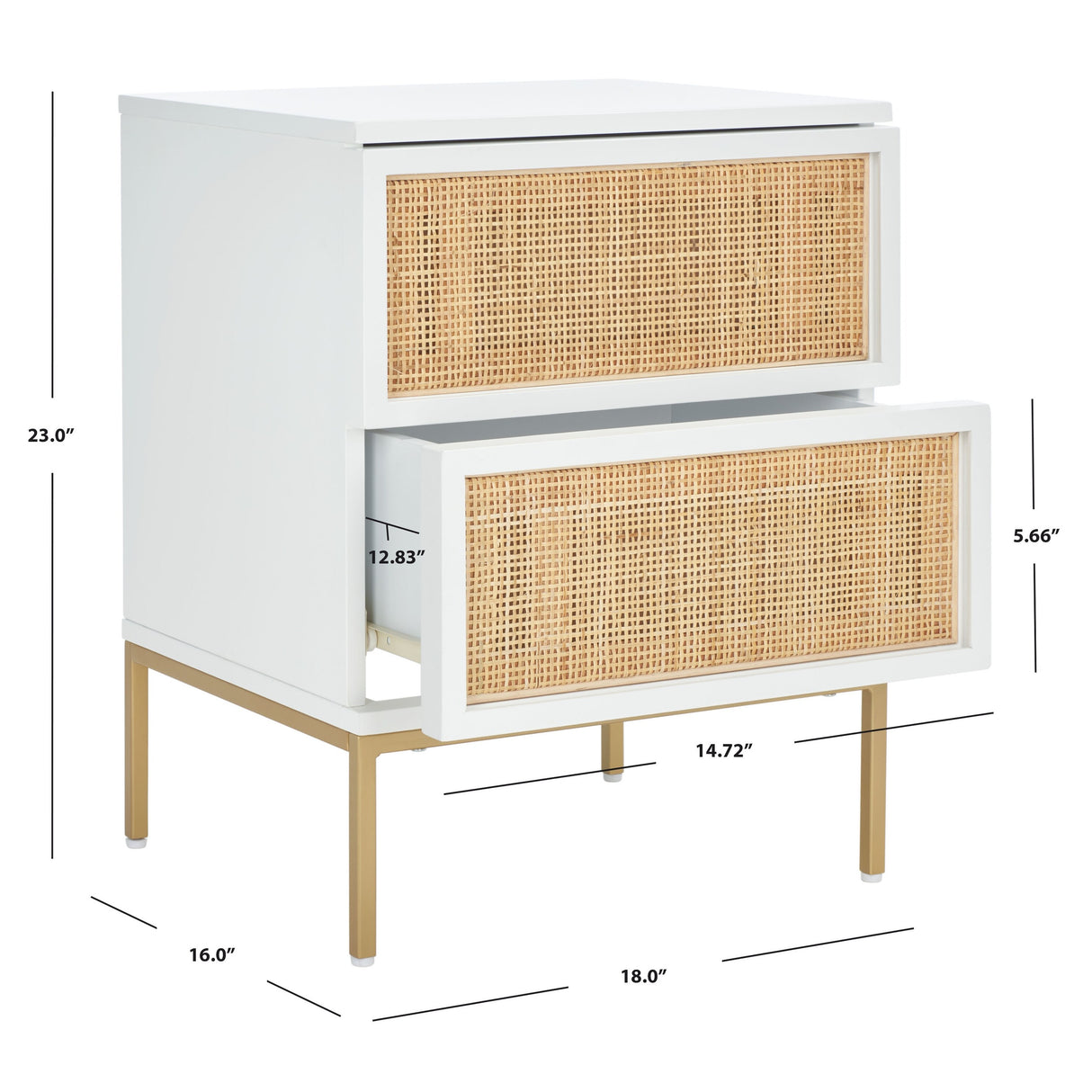 SAFAVIEH Haylie 2-Drawer Rattan Nightstand