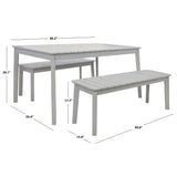 SAFAVIEH Hedi Table & 2-Bench Dining Set - 35Wx60Dx29H