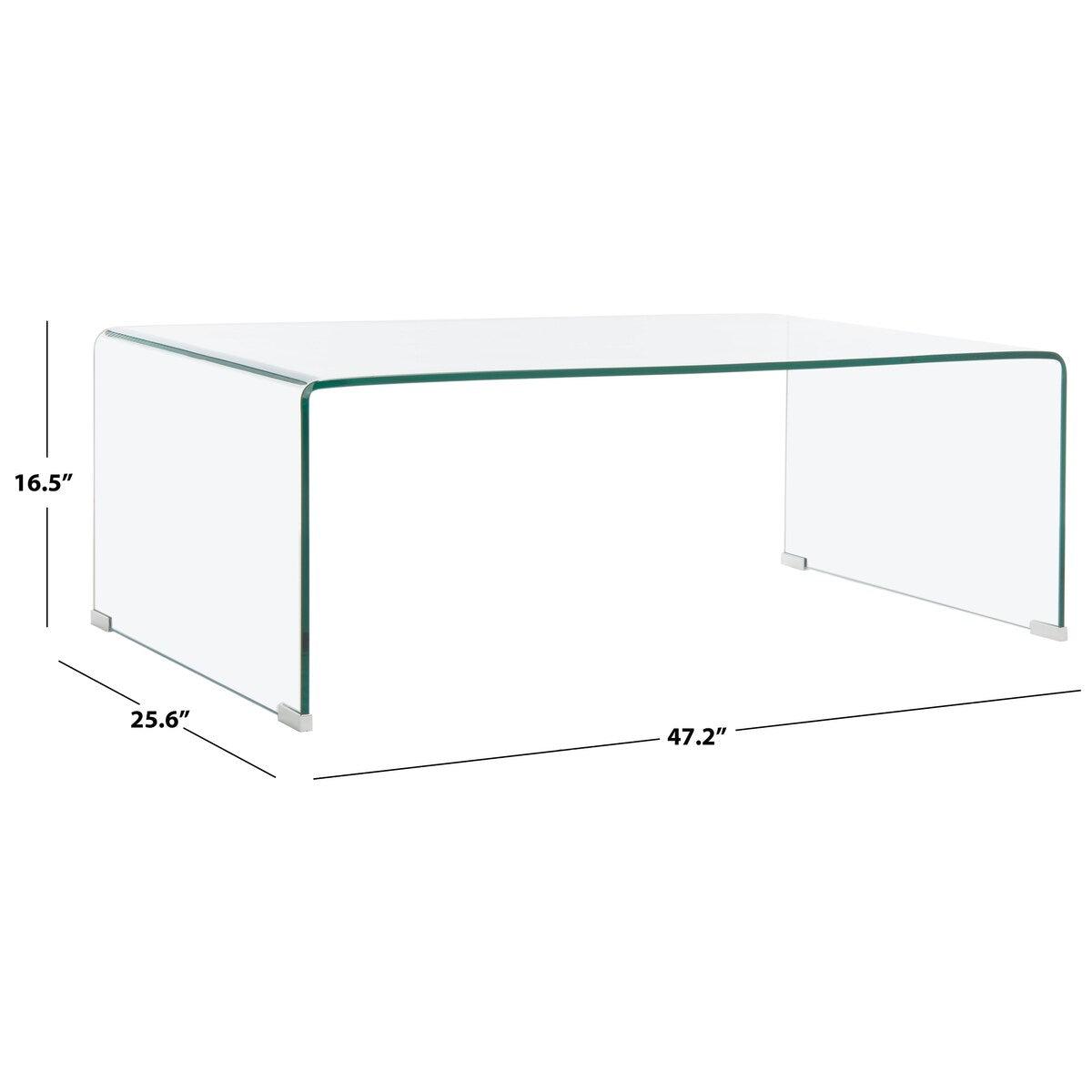 SAFAVIEH Heidi Clear Coffee Table - 47.2" x 25.6" x 16.5" - 47Wx26Dx17H