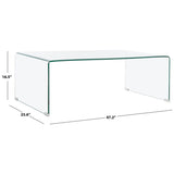 SAFAVIEH Heidi Clear Coffee Table - 47.2" x 25.6" x 16.5" - 47Wx26Dx17H