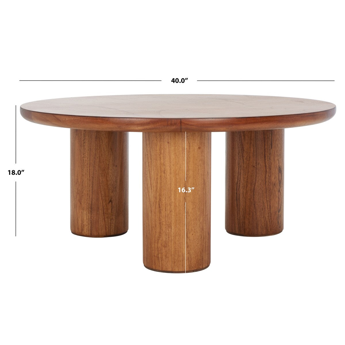 SAFAVIEH Heivi 3 Leg Round Coffee Table - 40" W x 40" D x 18" H - 40Wx40Dx18H