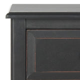 SAFAVIEH Helma Distressed Black Drawer Storage Side Table - 15" x 11.8" x 27.6" - 15Wx12Dx26H