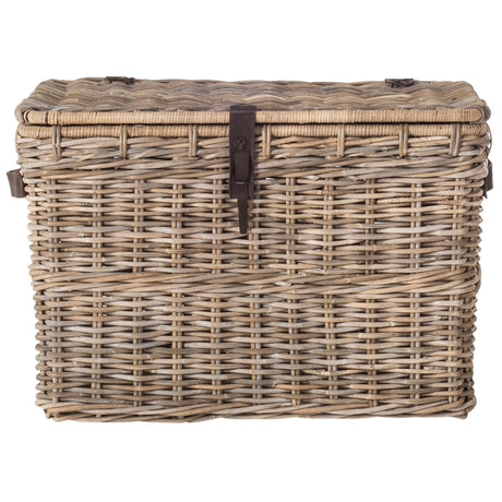 SAFAVIEH Helmtraud Grey Natural Rattan Storage Trunk - 35.6" x 22.4" x 23.6" - 36Wx22Dx24H