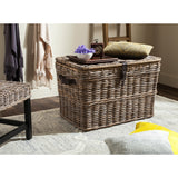 SAFAVIEH Helmtraud Grey Natural Rattan Storage Trunk - 35.6" x 22.4" x 23.6" - 36Wx22Dx24H