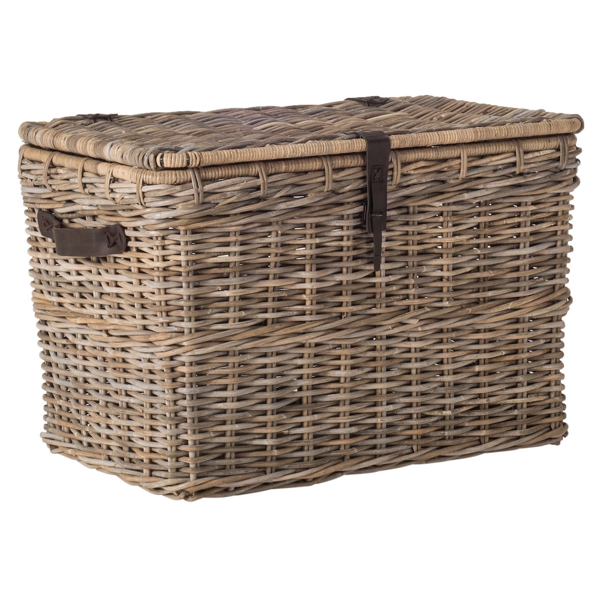 SAFAVIEH Helmtraud Grey Natural Rattan Storage Trunk - 35.6" x 22.4" x 23.6" - 36Wx22Dx24H