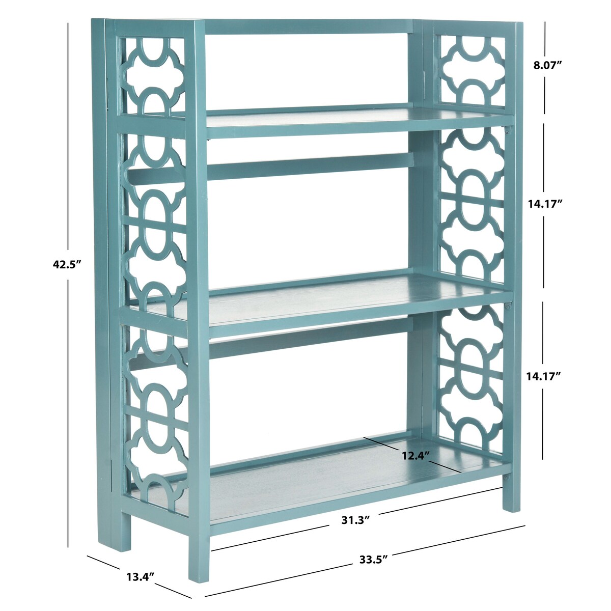 SAFAVIEH Henka Low Black Bookshelf - 33.5" x 13.4" x 42.5" - 34Wx13Dx43H