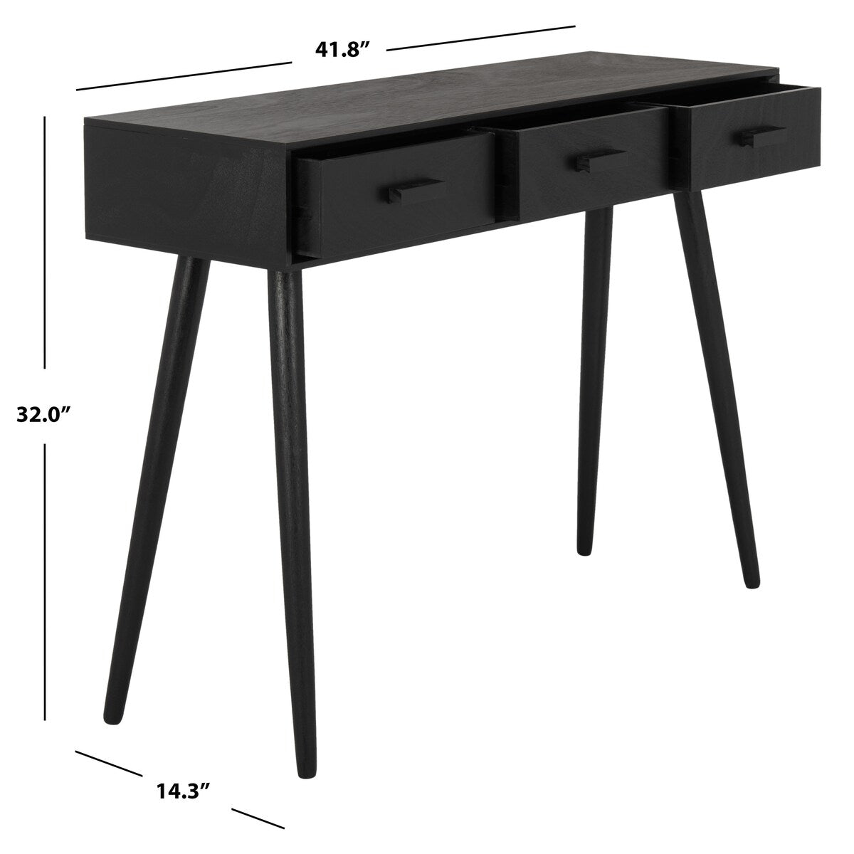 SAFAVIEH Hennie 3-Drawer Console Table - 41.8" x 14.3" x 32" - 42Wx14Dx32H