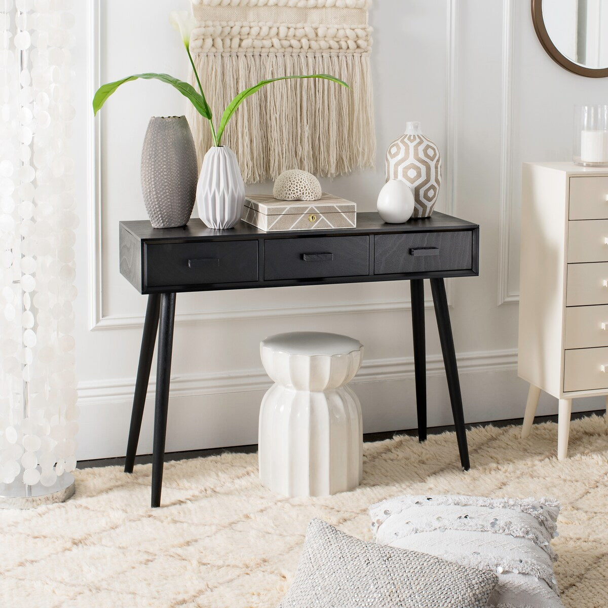 SAFAVIEH Hennie 3-Drawer Console Table - 41.8" x 14.3" x 32" - 42Wx14Dx32H