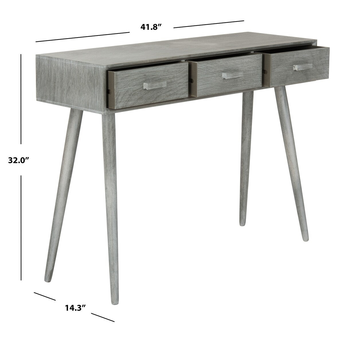 SAFAVIEH Hennie 3-Drawer Console Table - 41.8" x 14.3" x 32" - 42Wx14Dx32H