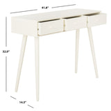 SAFAVIEH Hennie 3-Drawer Console Table - 41.8" x 14.3" x 32" - 42Wx14Dx32H