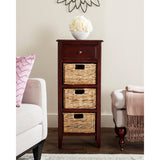 SAFAVIEH Hermine Distressed Black 4-Drawer Storage Side Table - 15" x 11.8" x 35.8" - 15Wx12Dx36H