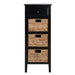 SAFAVIEH Hermine Distressed Black 4-Drawer Storage Side Table - 15" x 11.8" x 35.8" - 15Wx12Dx36H