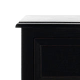 SAFAVIEH Hermine Distressed Black 4-Drawer Storage Side Table - 15" x 11.8" x 35.8" - 15Wx12Dx36H