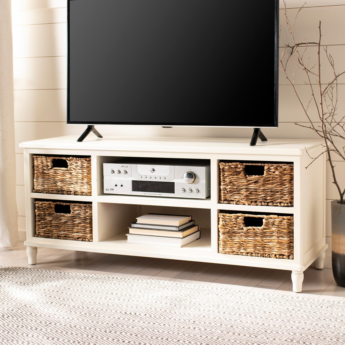 SAFAVIEH Hessie Entertainment Media Unit (Fits Up To 55" Flatscreen TV) - 47Wx16Dx20H