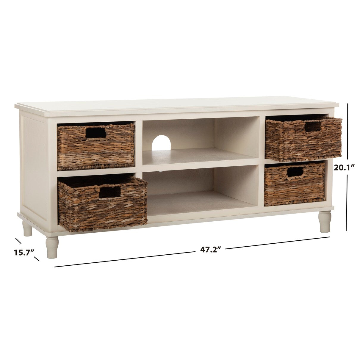 SAFAVIEH Hessie Entertainment Media Unit (Fits Up To 55" Flatscreen TV) - 47Wx16Dx20H