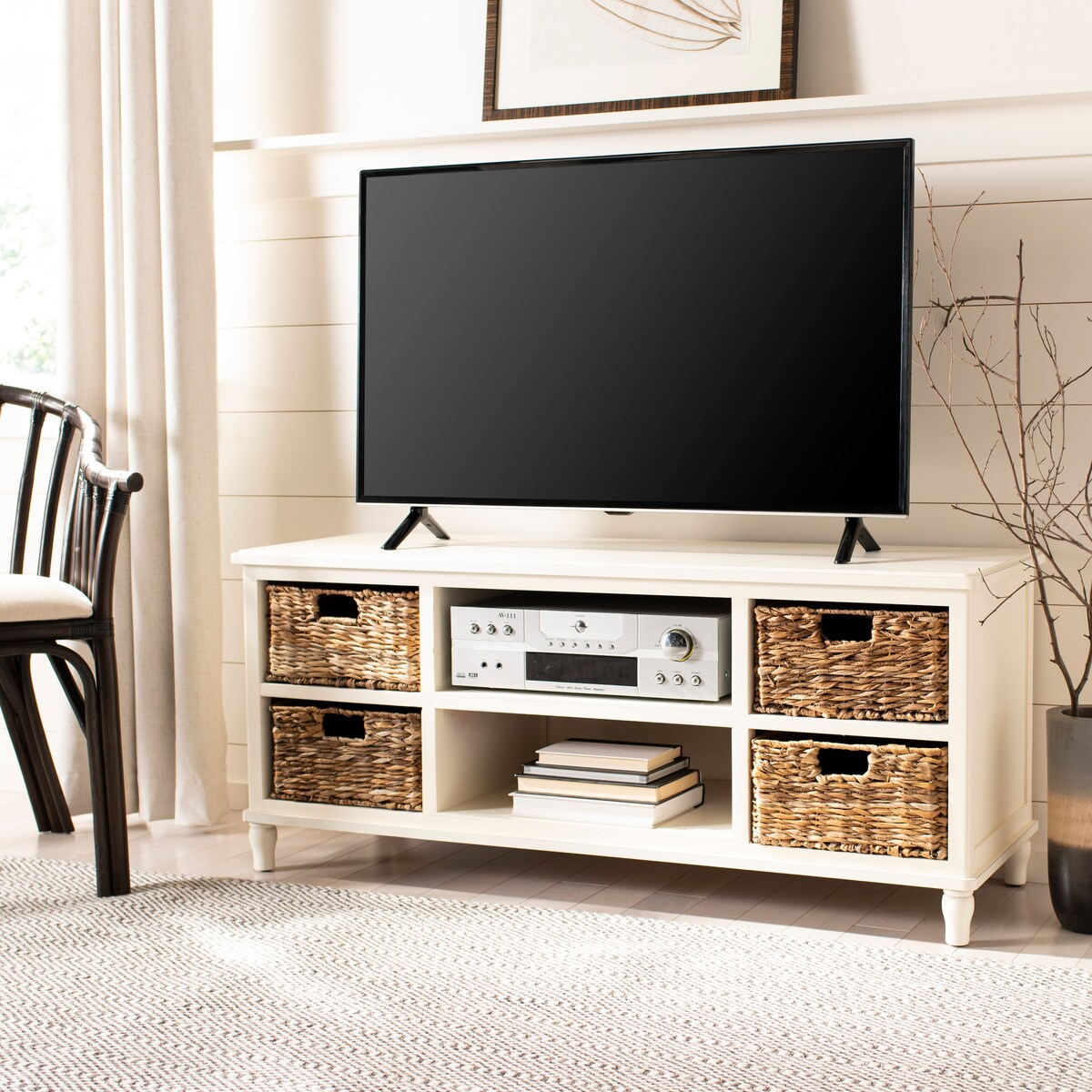 SAFAVIEH Hessie Entertainment Media Unit (Fits Up To 55" Flatscreen TV) - 47Wx16Dx20H