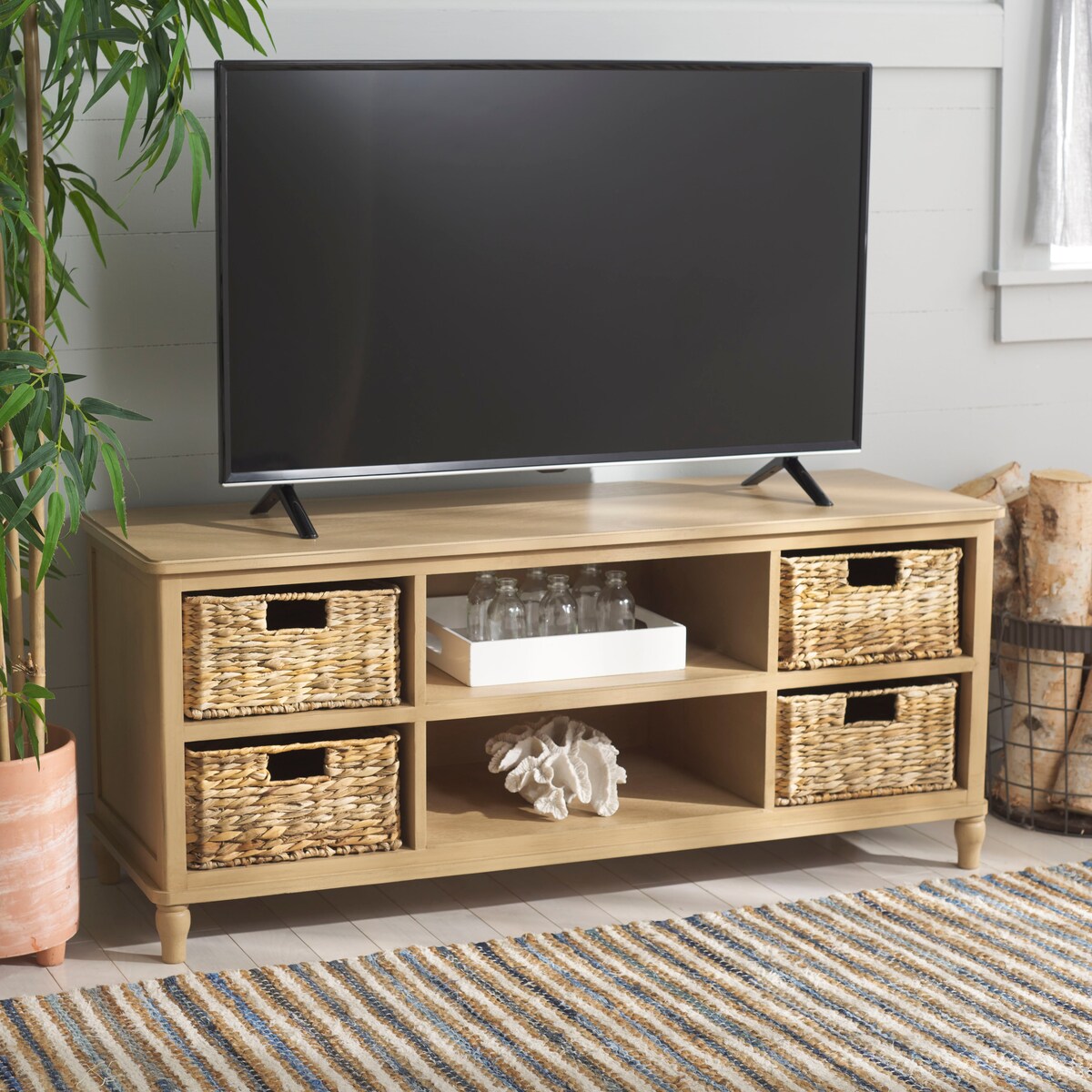 SAFAVIEH Hessie Entertainment Media Unit (Fits Up To 55" Flatscreen TV) - 47Wx16Dx20H