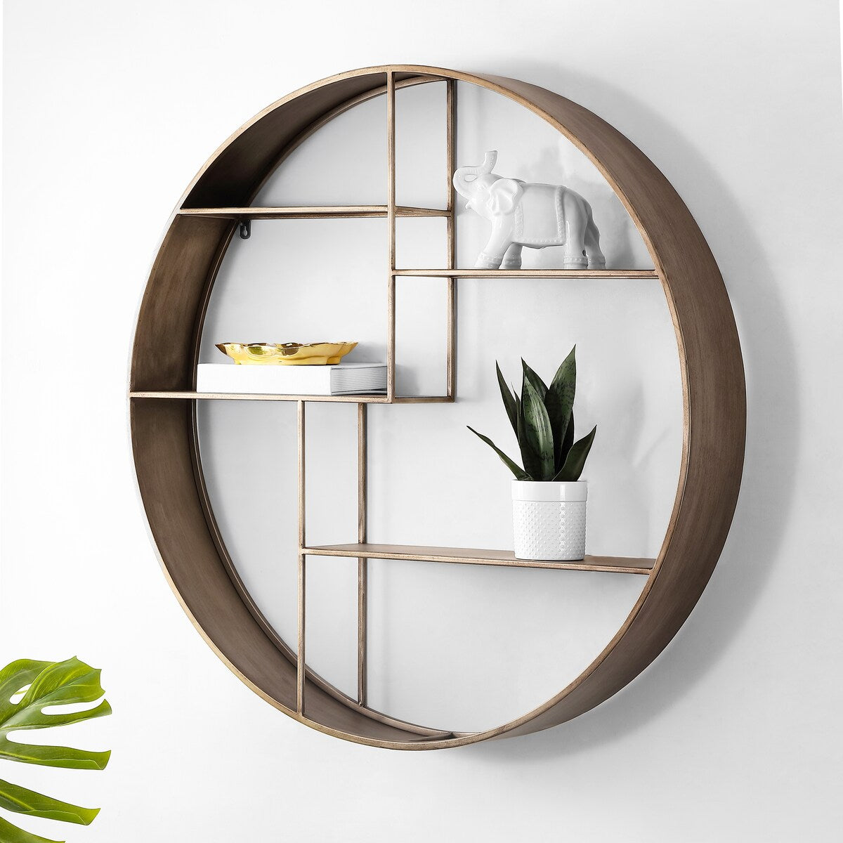 SAFAVIEH Hildelies Round Display Wall Shelf - 36" W x 6" L x 36" H - 36Wx6Dx36H