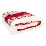 SAFAVIEH Holiday Melodee Prancer Red Sherpa 50 x 60-inch Throw Blanket