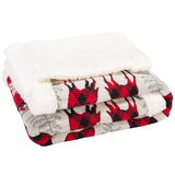 SAFAVIEH Holiday Melodee Prancer Red Sherpa 50 x 60-inch Throw Blanket