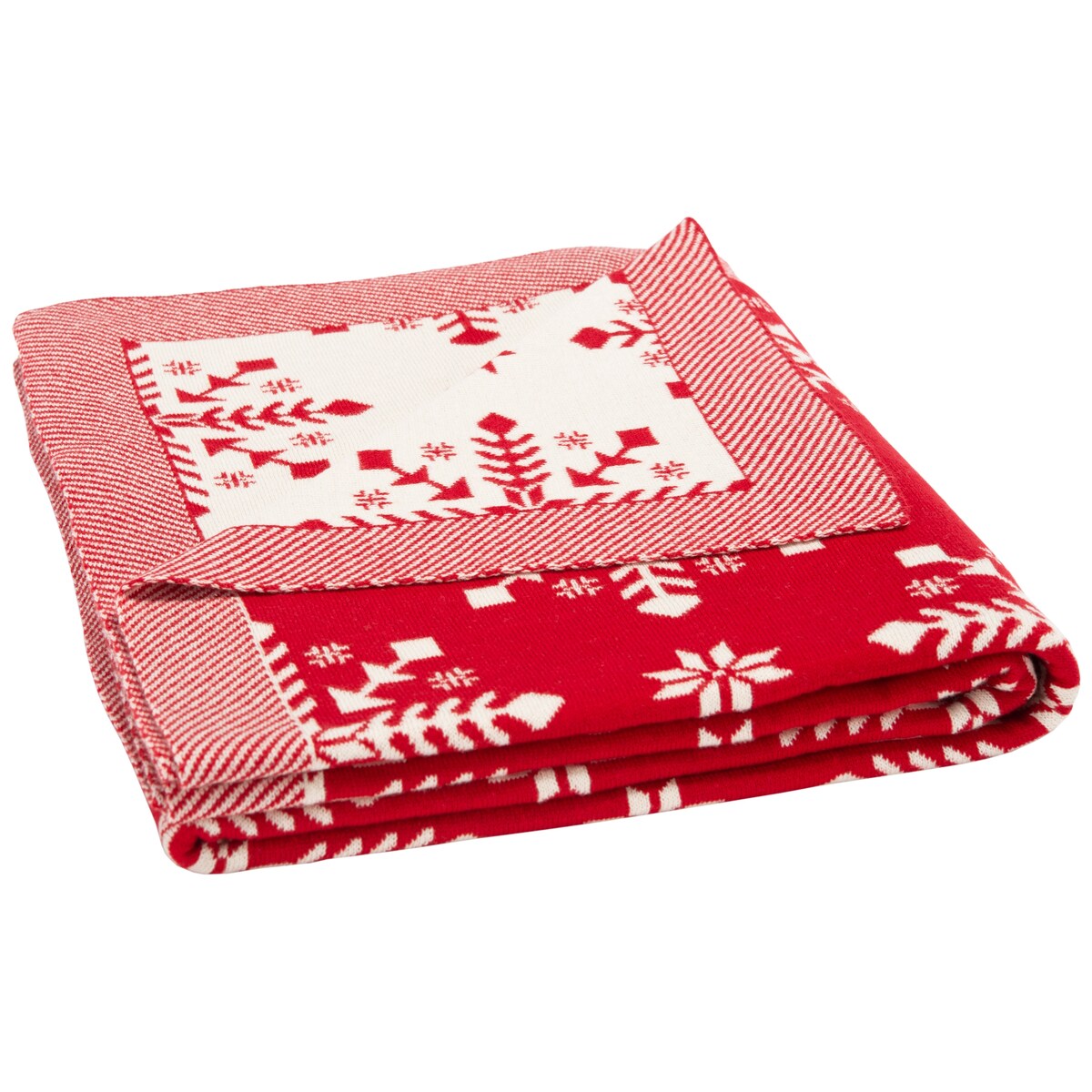 SAFAVIEH Holiday Tami Frost Red 50 x 60-inch Throw Blanket