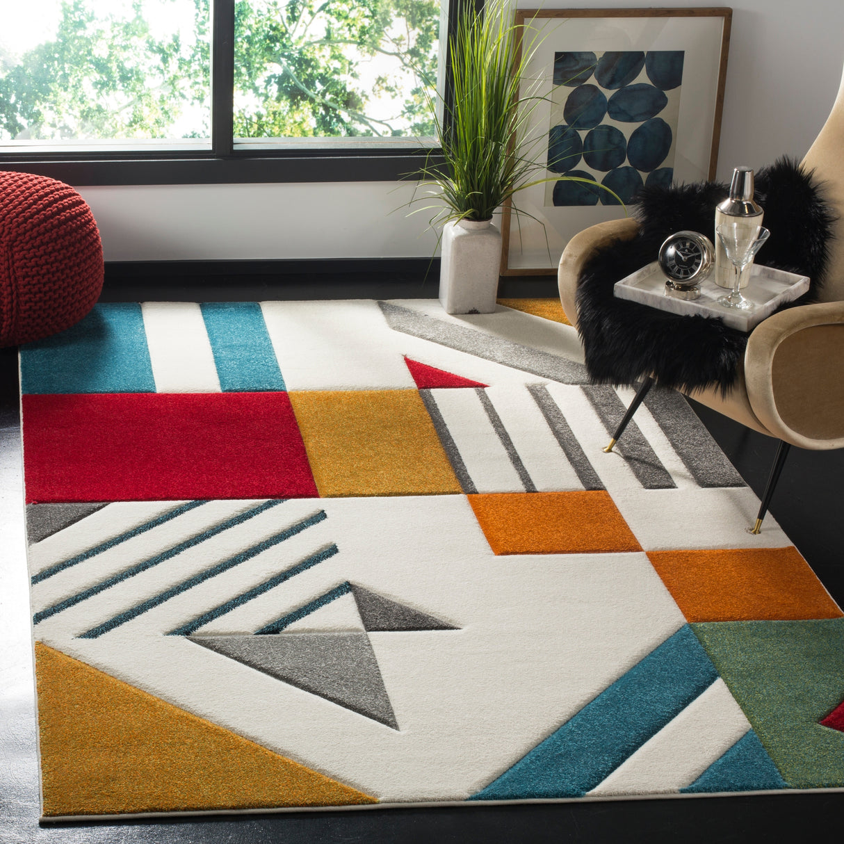 SAFAVIEH Hollywood Tzana Mid-Century Modern Abstract Rug