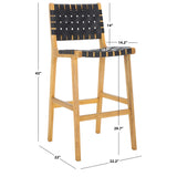 SAFAVIEH Home Adah 30-inch Leather Bar Stool - 22Wx22Dx43H