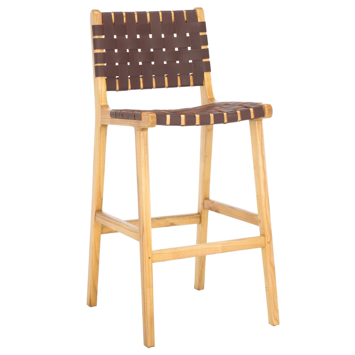 SAFAVIEH Home Adah 30-inch Leather Bar Stool - 22Wx22Dx43H