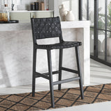 SAFAVIEH Home Adah 30-inch Leather Bar Stool - 22Wx22Dx43H