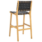 SAFAVIEH Home Adah 30-inch Leather Bar Stool - 22Wx22Dx43H