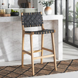 SAFAVIEH Home Adah 30-inch Leather Bar Stool - 22Wx22Dx43H