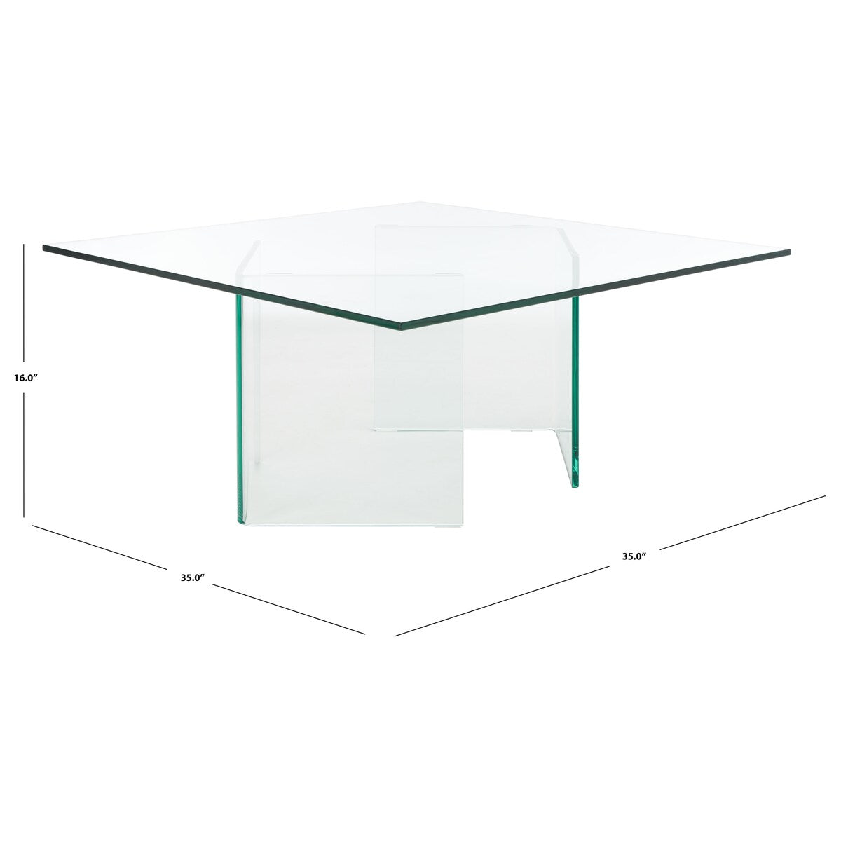 SAFAVIEH Home Aerith Tempered Glass Coffee Table - 35Wx35Dx16H