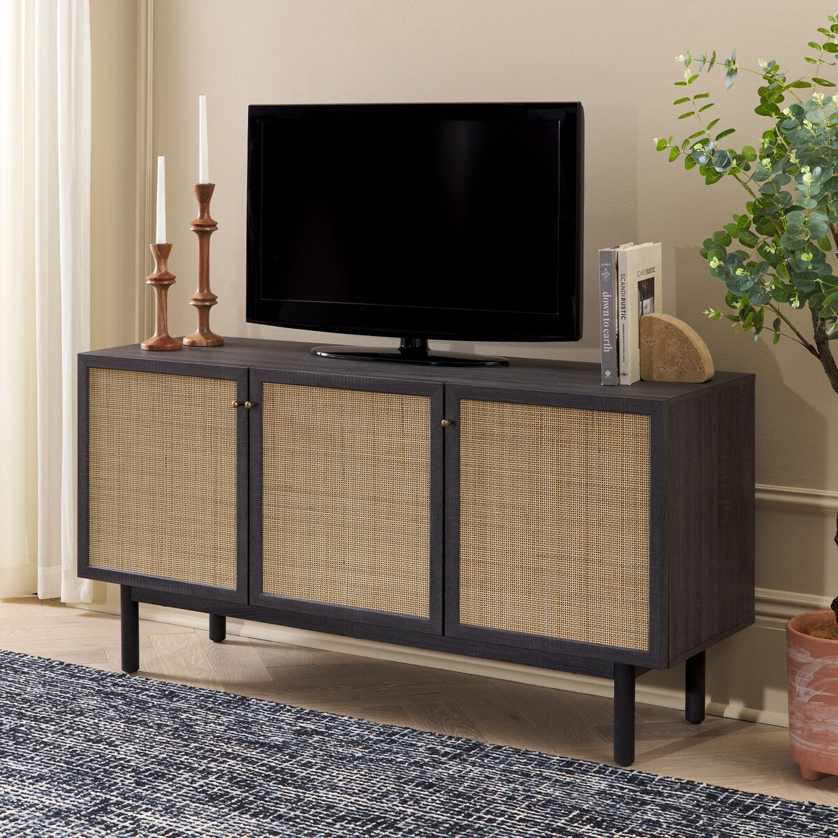 SAFAVIEH Home Aino 3 Door Sideboard/Media Stand - 54Wx19Dx30H