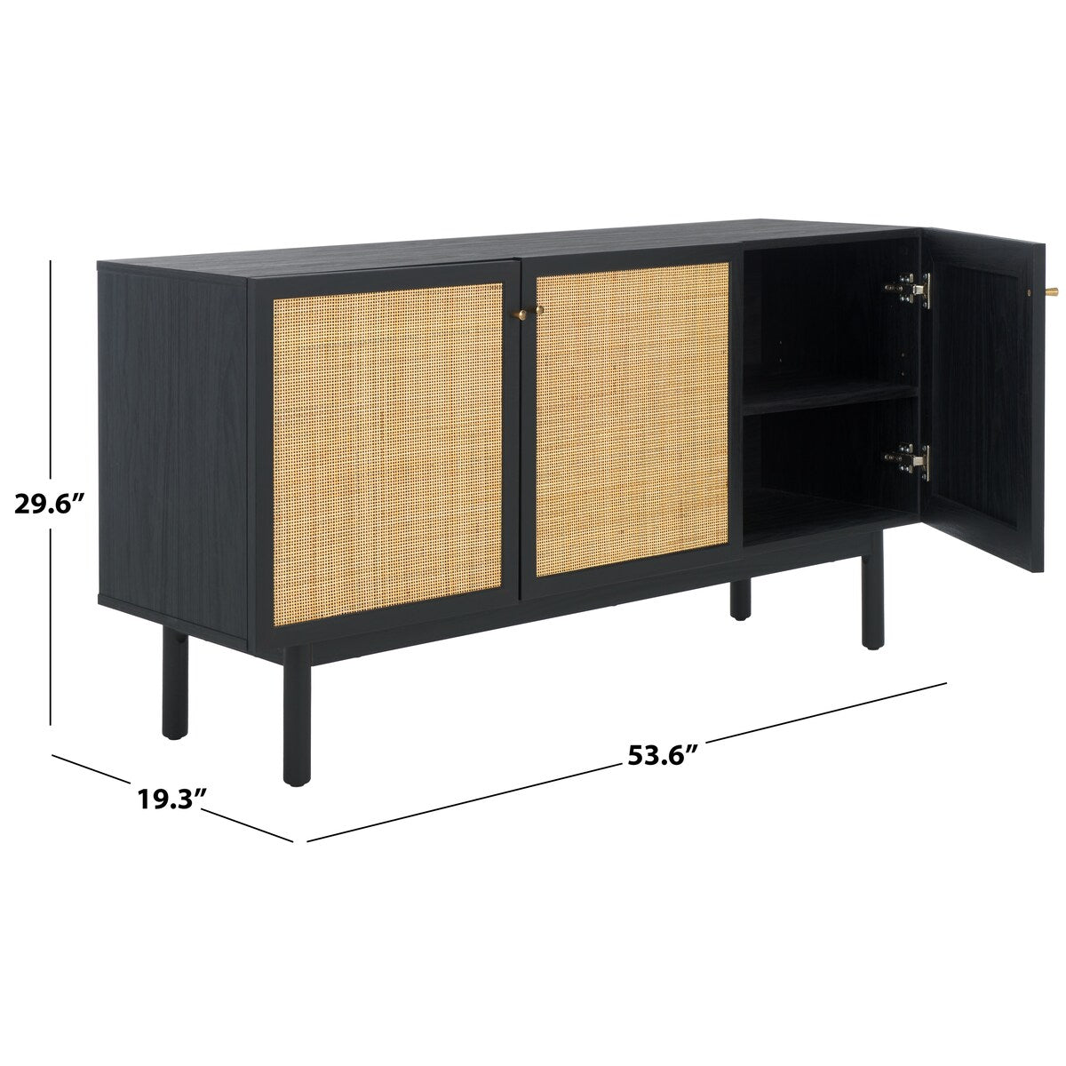 SAFAVIEH Home Aino 3 Door Sideboard/Media Stand - 54Wx19Dx30H