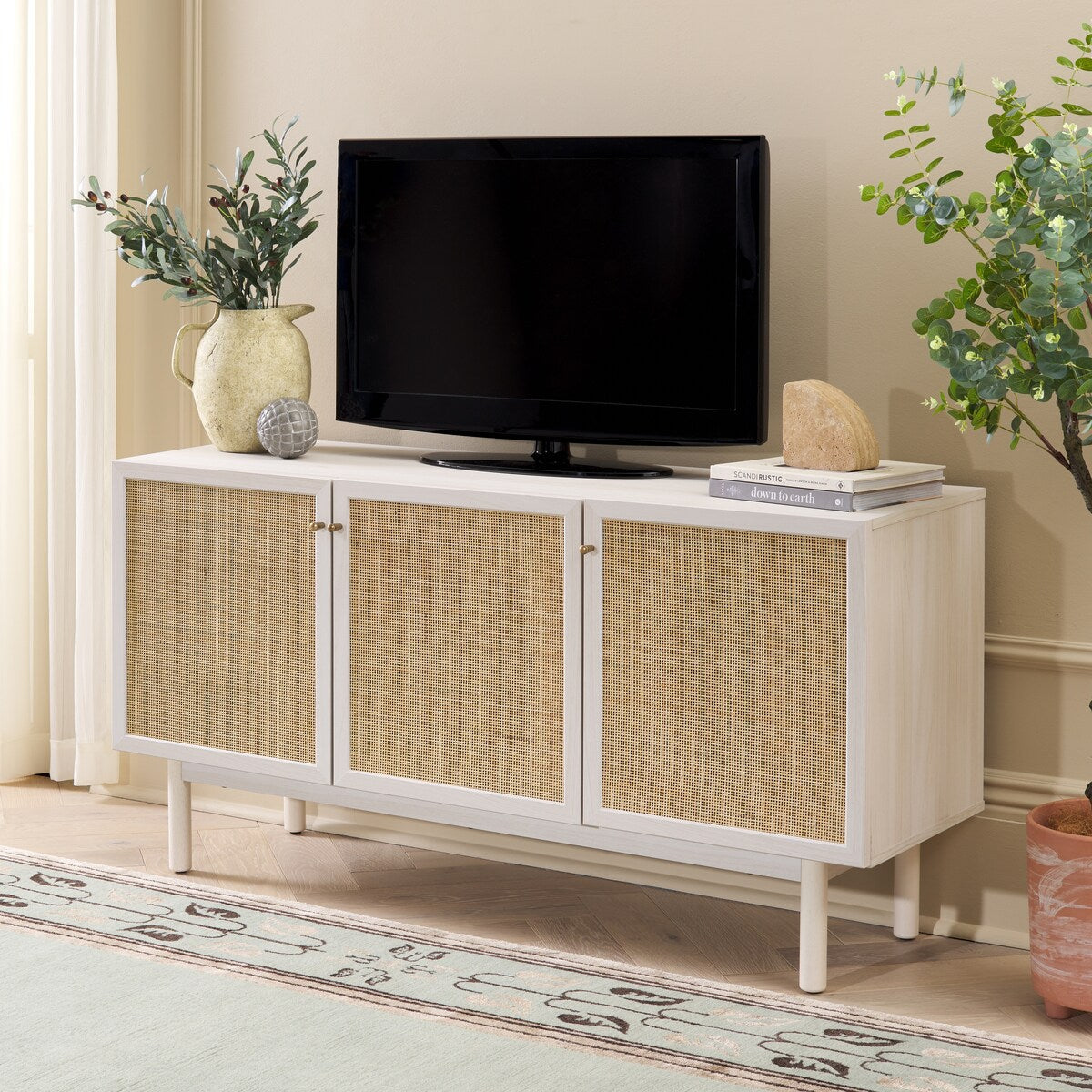 SAFAVIEH Home Aino 3 Door Sideboard/Media Stand - 54Wx19Dx30H