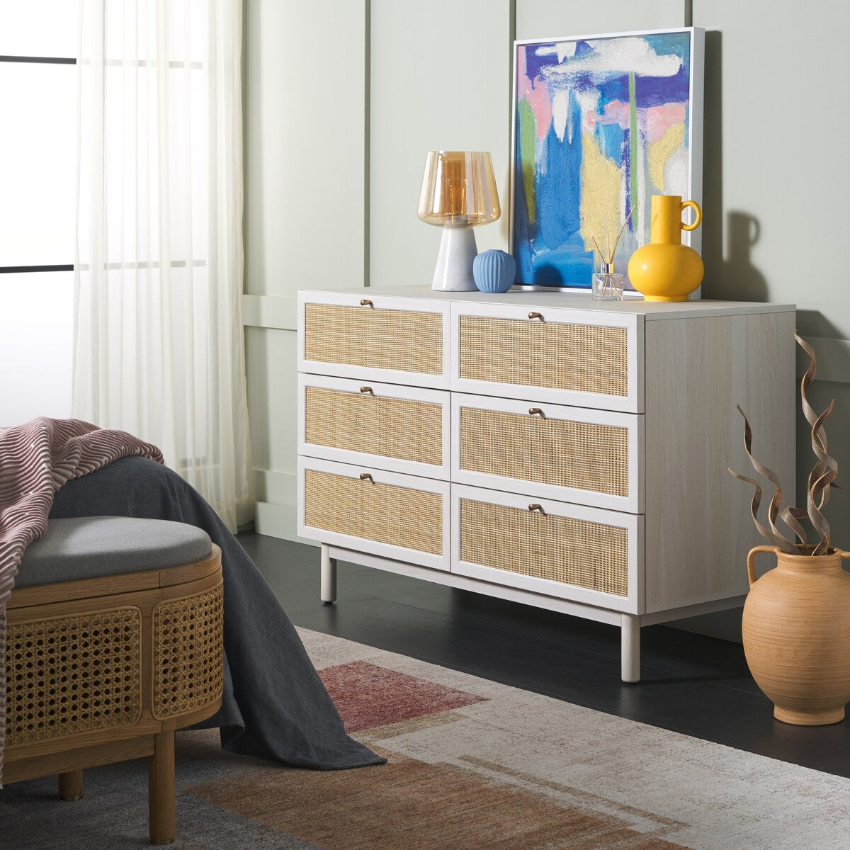 SAFAVIEH Home Aino 6 Drawer Dresser.