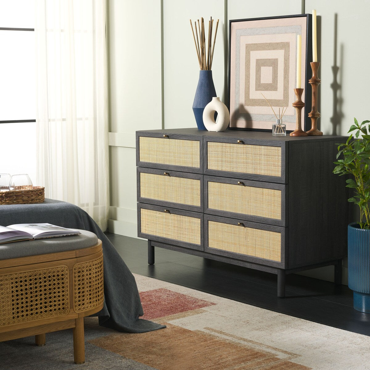 SAFAVIEH Home Aino 6 Drawer Dresser.