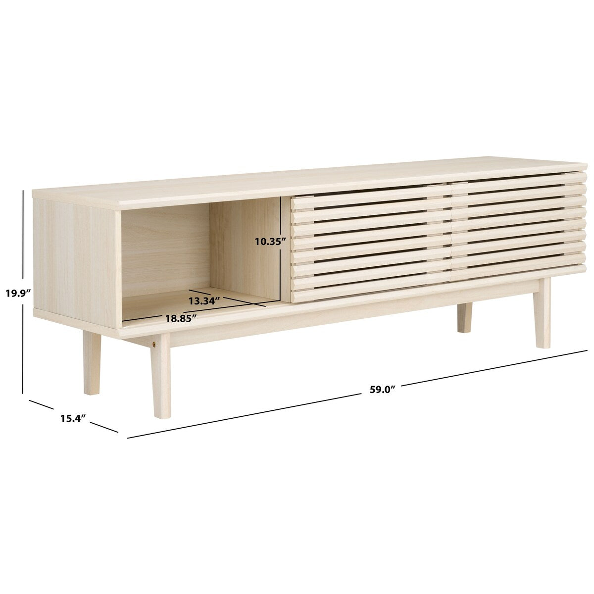 SAFAVIEH Home Aricia Large 2 Door Media Stand - 59Wx15Dx20H