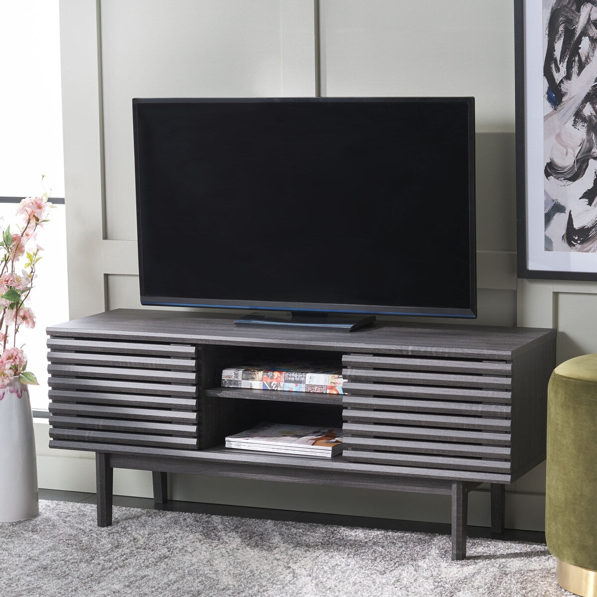 SAFAVIEH Home Aricia Small 2 Door Media Stand. - 47Wx15Dx20H