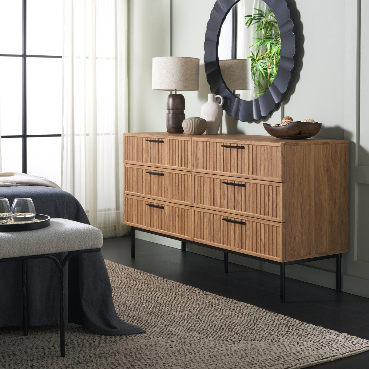 SAFAVIEH Home Axelle 6 Drawer Dresser