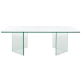 SAFAVIEH Home Bedwyr Tempered Glass Coffee Table - 47Wx28Dx16H